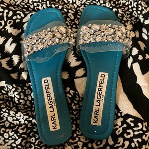 Blue Karl lagerfeld women’s sandels size 9